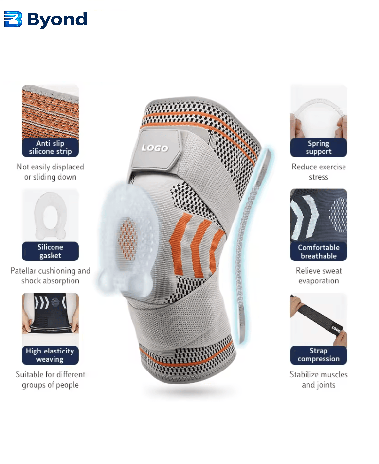 Sport Strap Silicone Knee Pads Knee Support Brace Elastic Strap Knee Sleeve