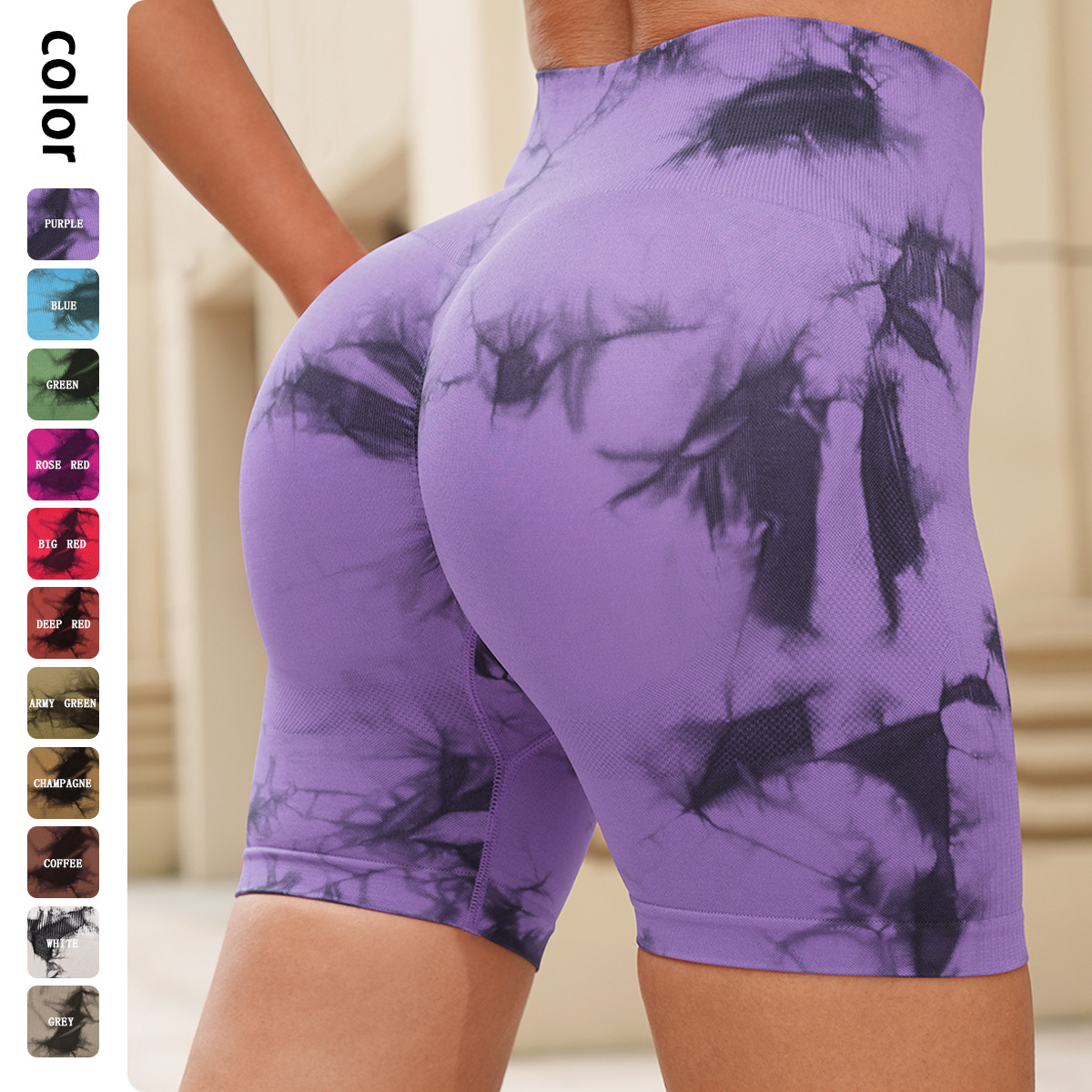 Women's Booty Shorts High Waist Quick Dry Seamless Yoga Shorts Butt Lifting Fitness Pants 