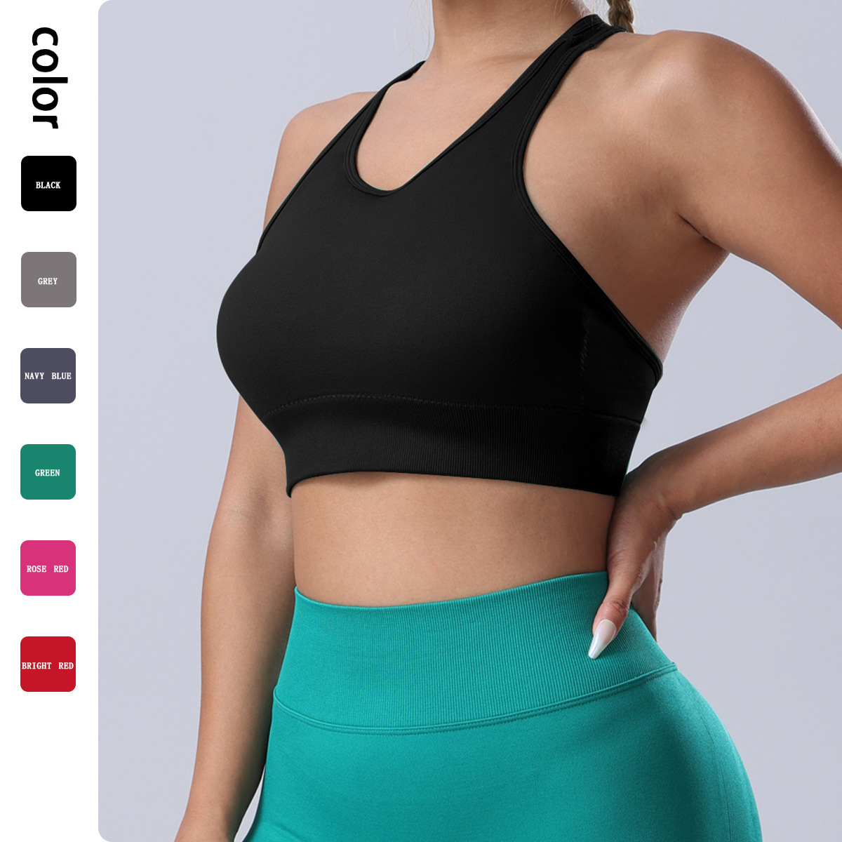 Sports Tops Ladies Breathable Women Yoga One Shoulder Design High Support Workout Crop Top