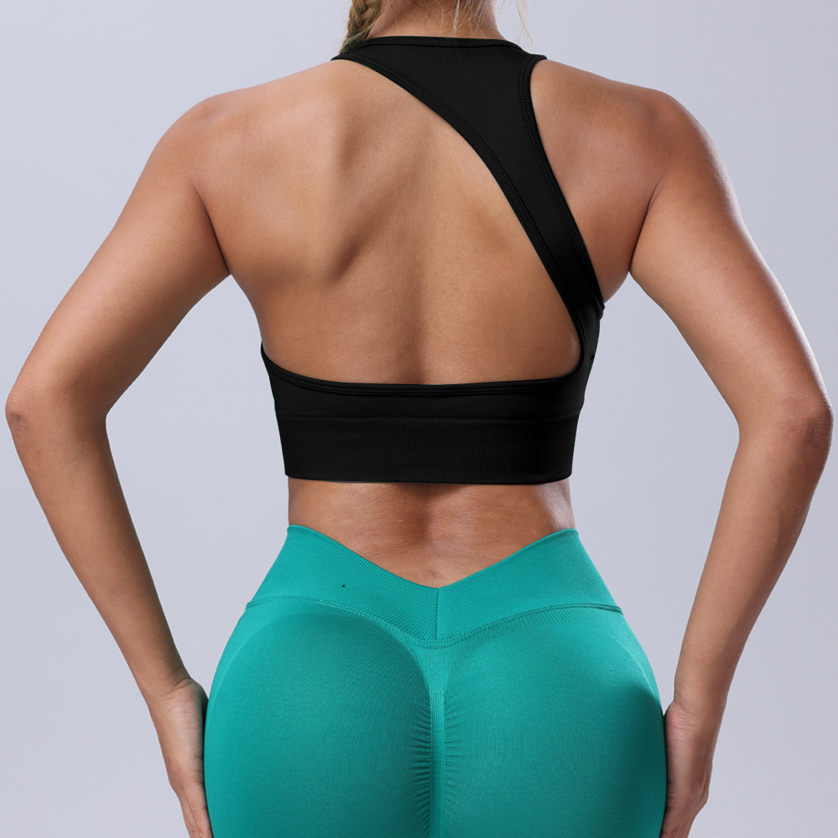 Sports Tops Ladies Breathable Women Yoga One Shoulder Design High Support Workout Crop Top
