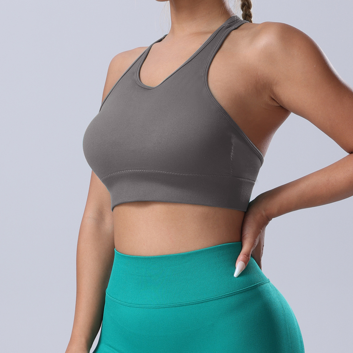 Sports Tops Ladies Breathable Women Yoga One Shoulder Design High Support Workout Crop Top