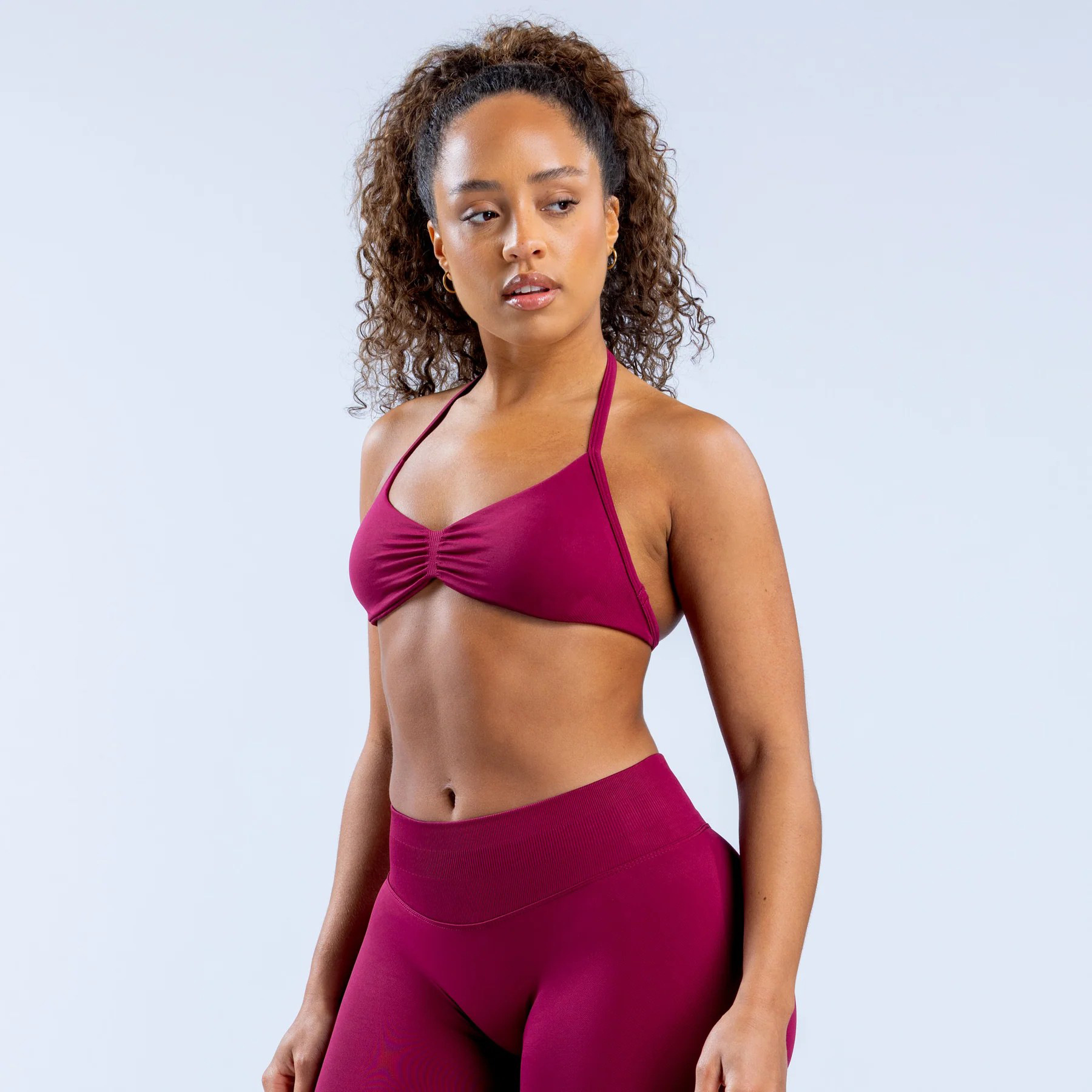 High-elasticity Sports Halter-neck Bra Nylon-Spandex Yoga Top