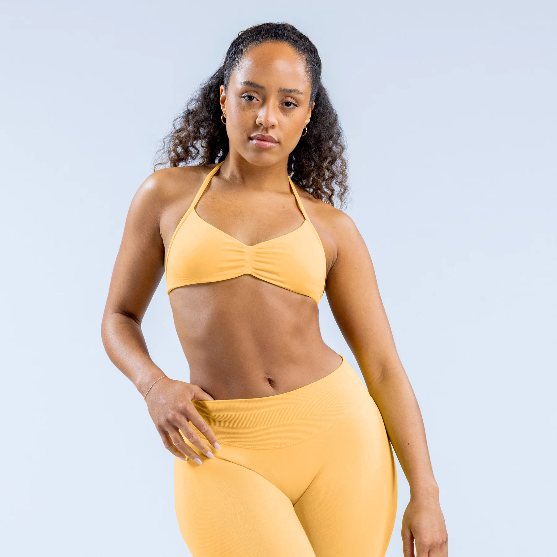 High-elasticity Sports Halter-neck Bra Nylon-Spandex Yoga Top