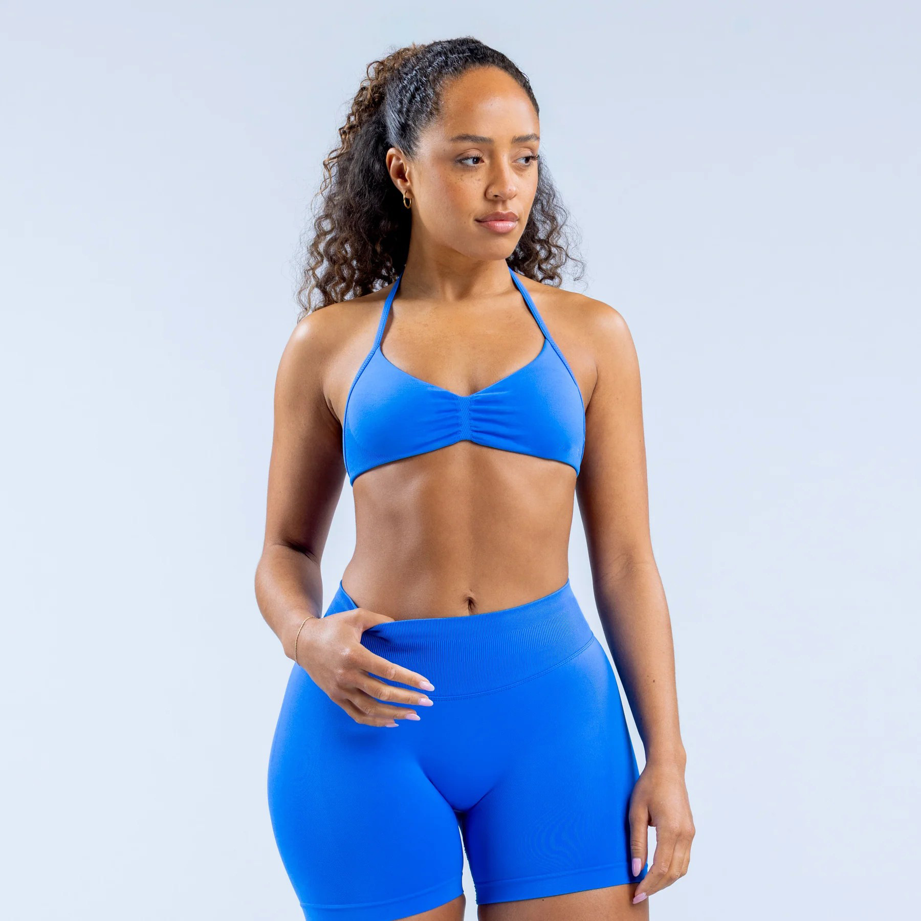 High-elasticity Sports Halter-neck Bra Nylon-Spandex Yoga Top