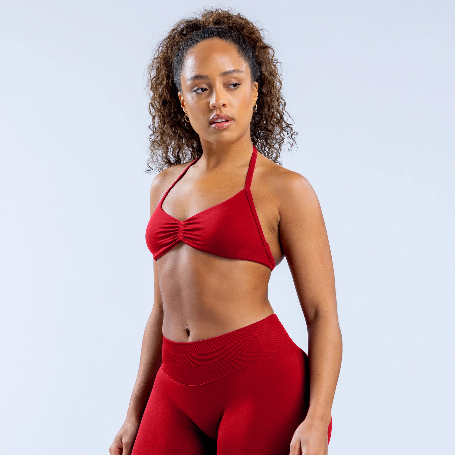 High-elasticity Sports Halter-neck Bra Nylon-Spandex Yoga Top