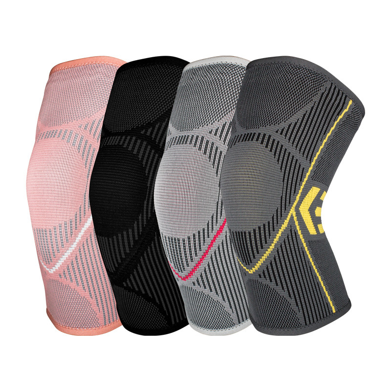 Nylon Silicone Anti-slip Warm Knee Brace with Elastic Knit Design Breathable Leg Protection 