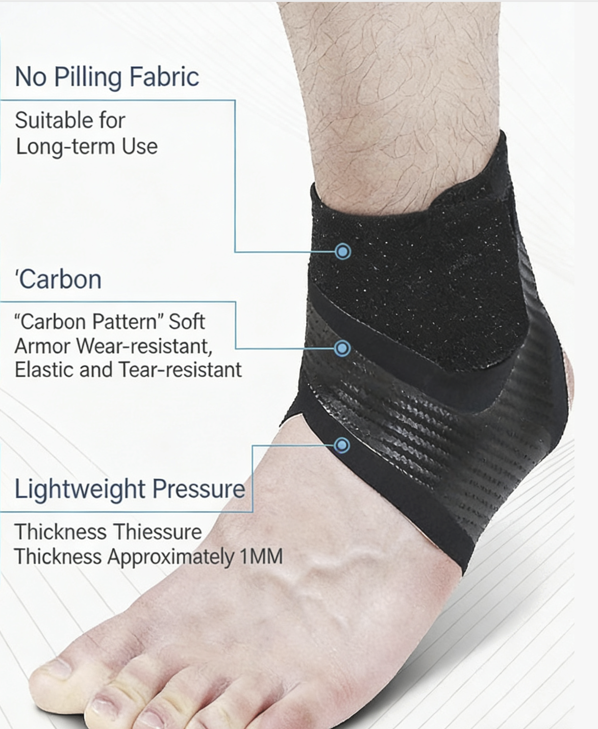 Lightweight Supportive Compression Ankle Brace Breathable Ankle Support for Exercise