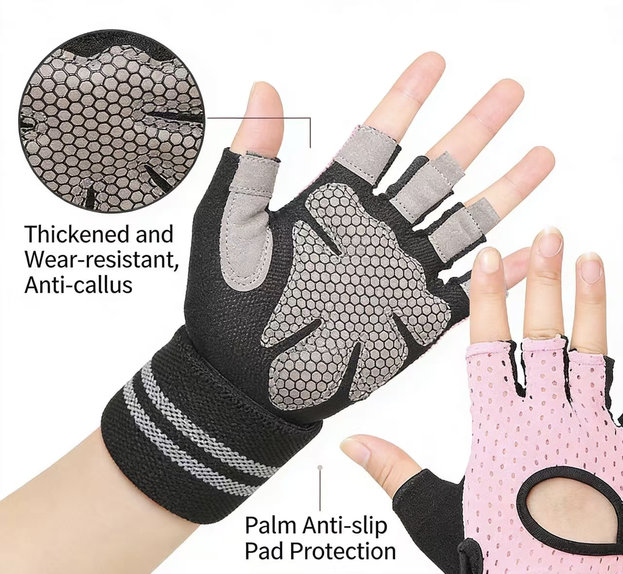 Anti-slip Breathable Outdoor Sports Gloves Half-finger Design for Fitness