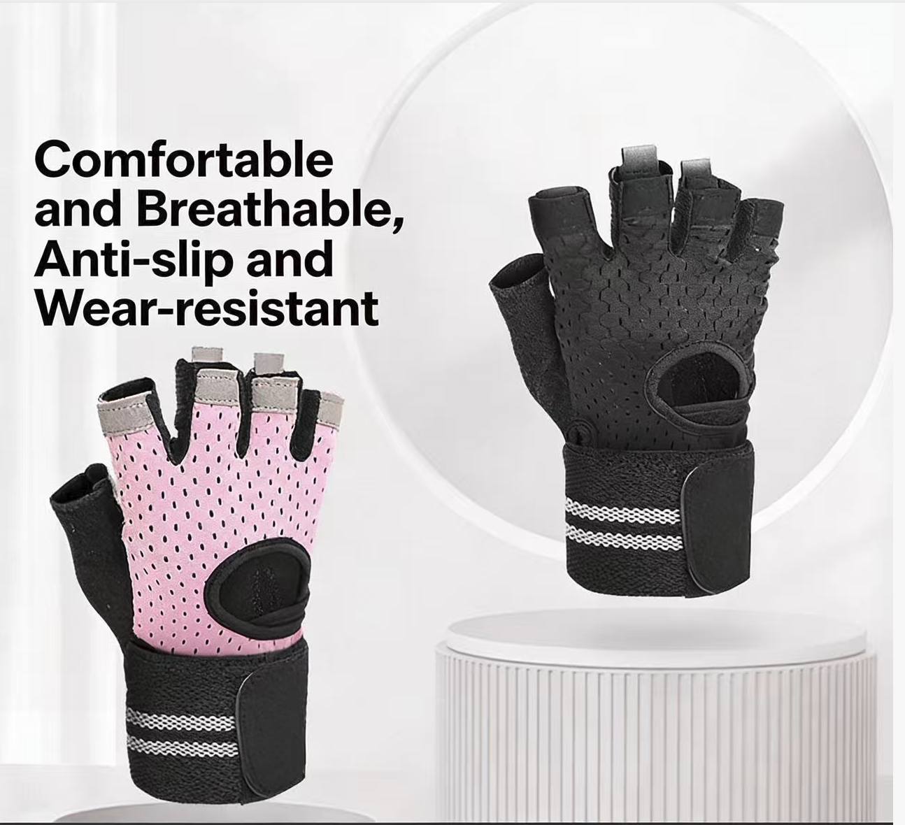 Anti-slip Breathable Outdoor Sports Gloves Half-finger Design for Fitness