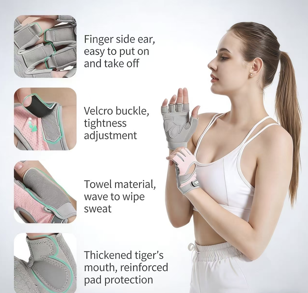 Non-slip Breathable Half-finger Gloves Fitness Gloves Thickened Design