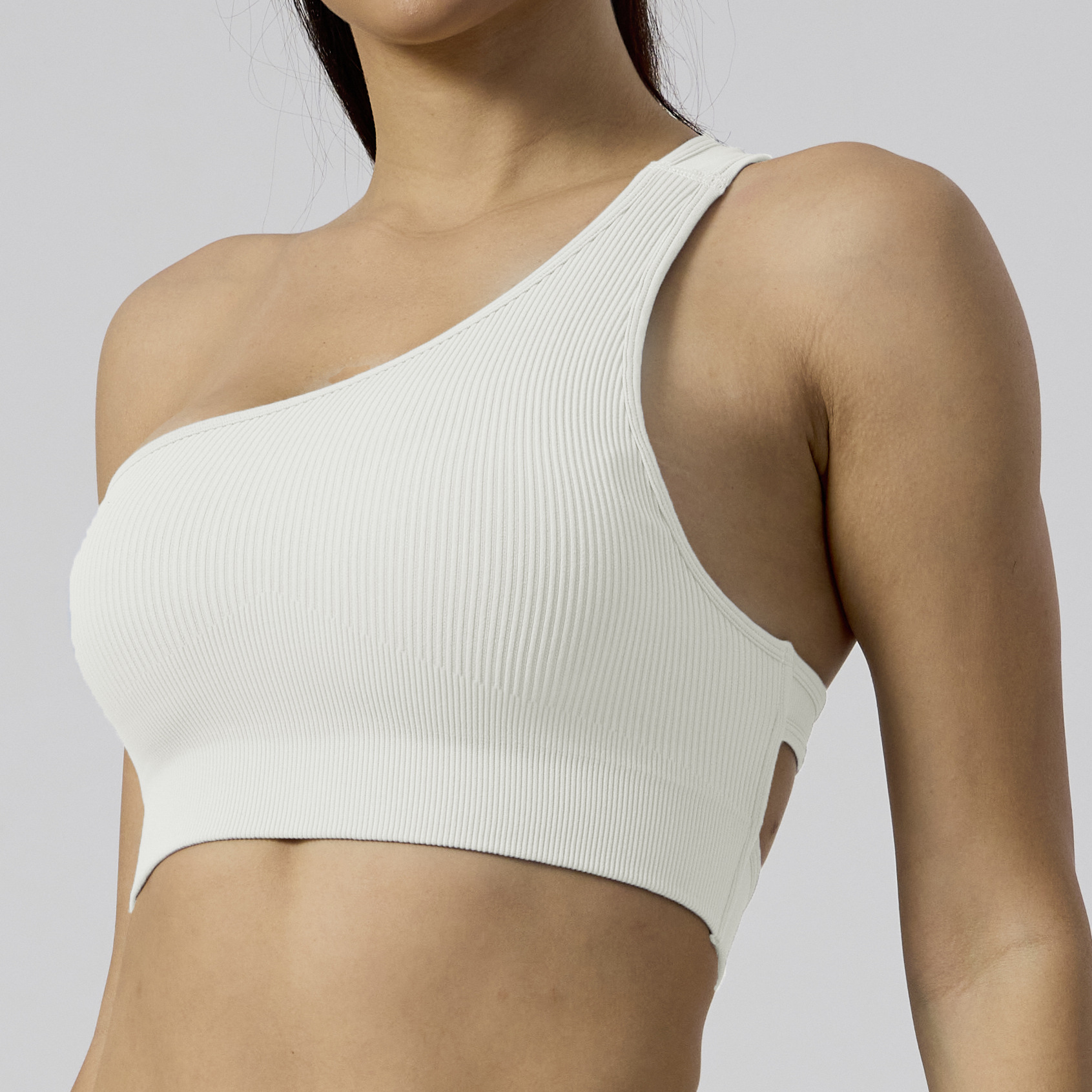 Seamless Yoga Outfit for Women Sports Bra One-shoulder Top Fitness Wear