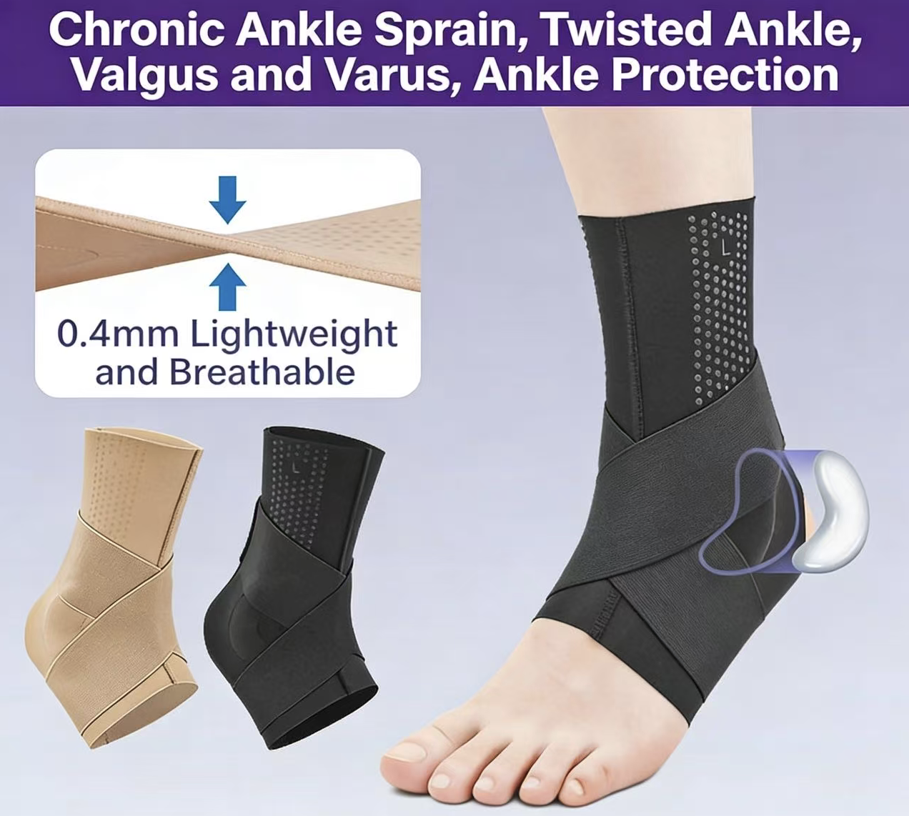 Thin Ankle Support Brace Ankle Protection Sleeve to Prevent Sprains