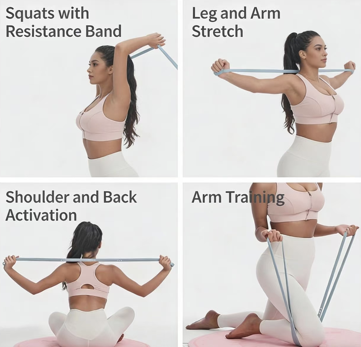 Fitness Resistance Band for Squats and Stretching Glutes Shoulders Arms and Sore Strength Training 