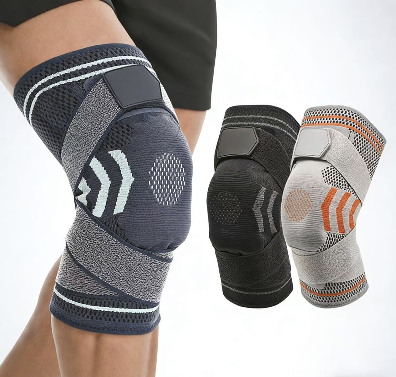 Sport Strap Silicone Knee Pads Knee Support Brace Elastic Strap Knee Sleeve