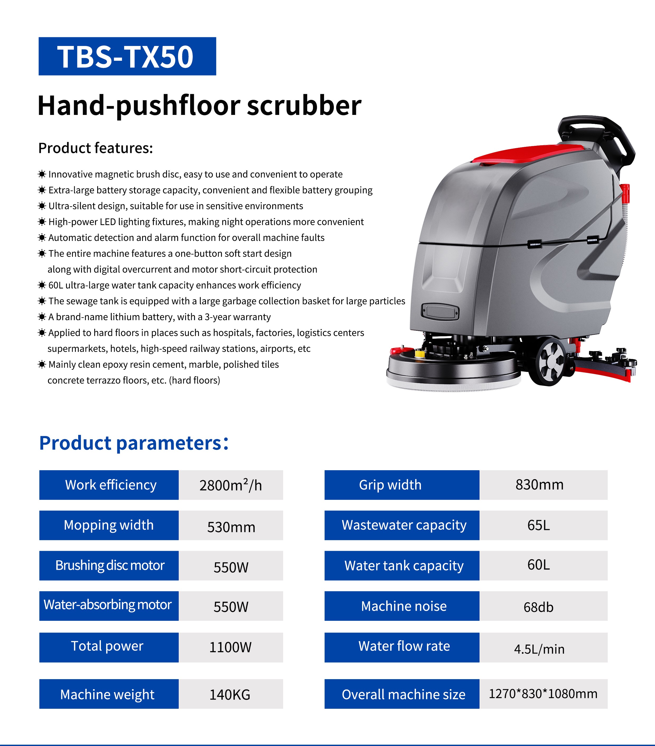 Walk Behind Floor Scrubber Dryer Floor Scrubber Machine 830mm Squeegee Wholesale for Factory Walk Behind Floor Scrubber Dryer Floor Scrubber Machine 830mm Squeegee Wholesale for Factory