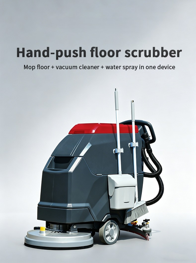 530mm Walk Behind Floor Scrubber Dryer 24V 100Ah Battery Powered Commercial Cleaning Machine Factory
