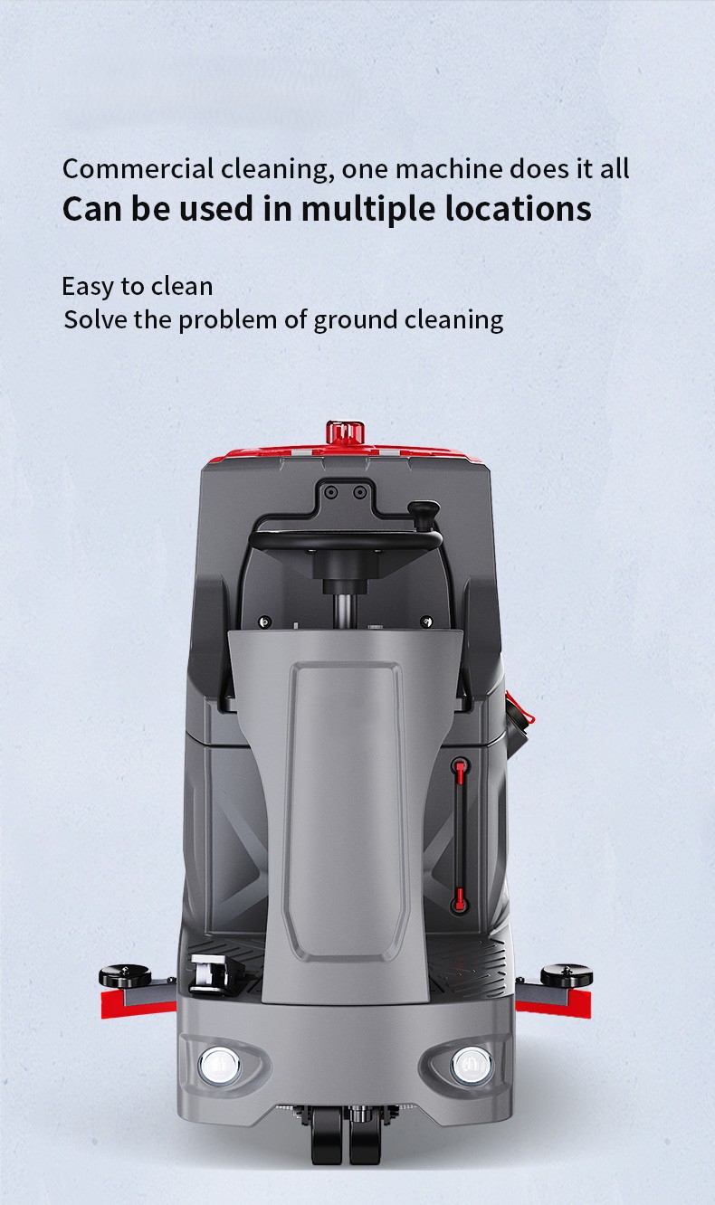 24V Battery Ride-On Floor Sweeper Cold Water Cleaning Machine for Warehouse Workshop 