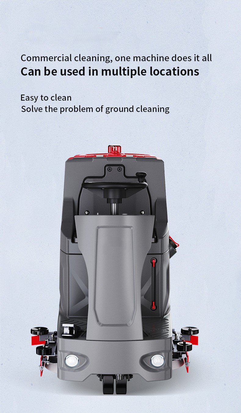 Industrial Heavy Duty Floor Scrubber Dryer Battery Powered Large Tank Cleaning Machine for Factory