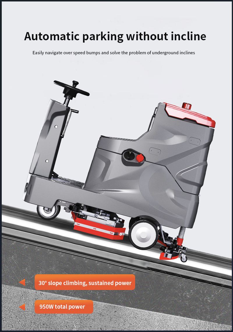 Industrial Heavy Duty Floor Scrubber Dryer Battery Powered Large Tank Cleaning Machine for Factory