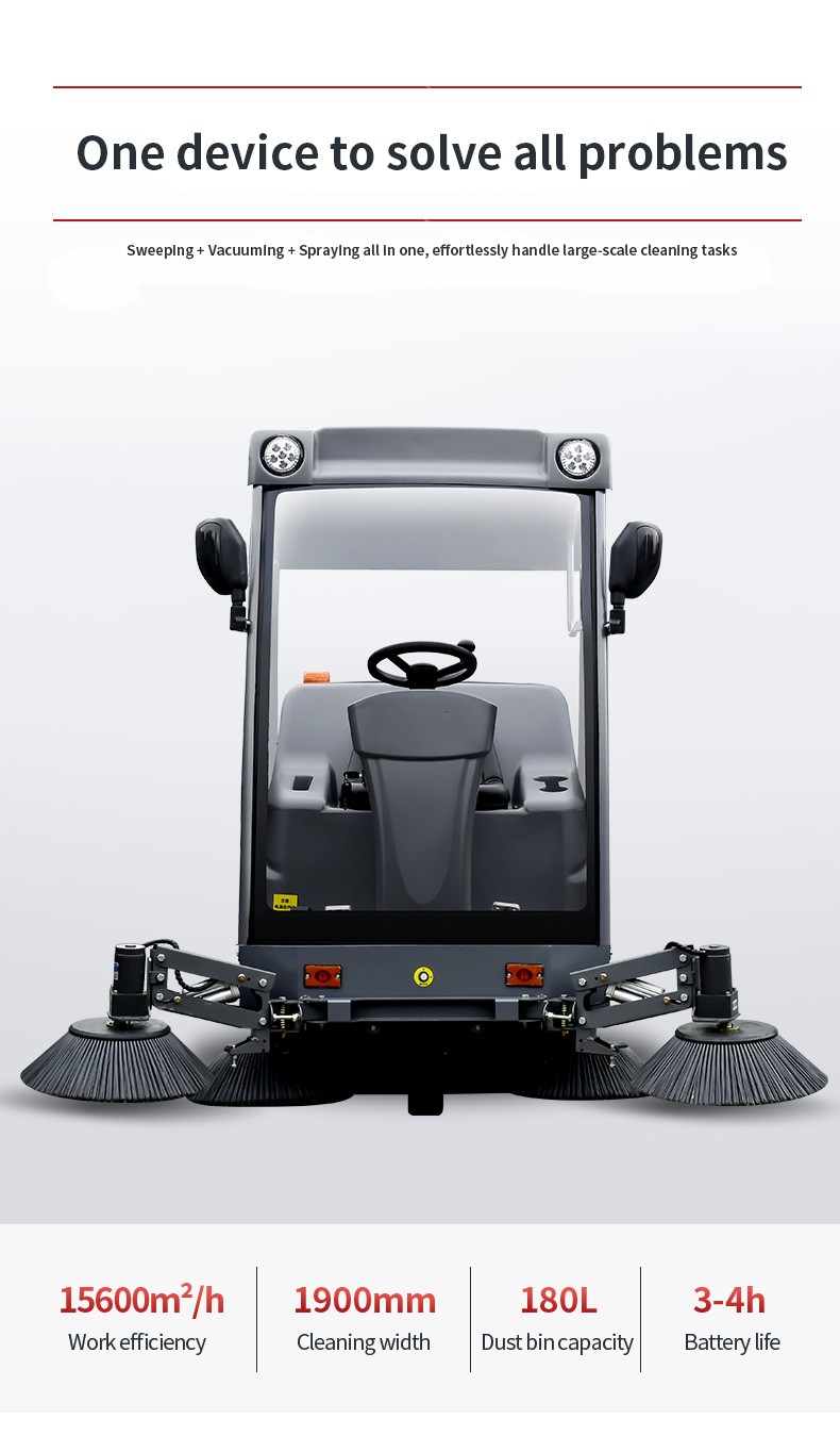 An Electric Riding-type Self-propelled High-efficiency Sweeping Machine with Long Battery Life 