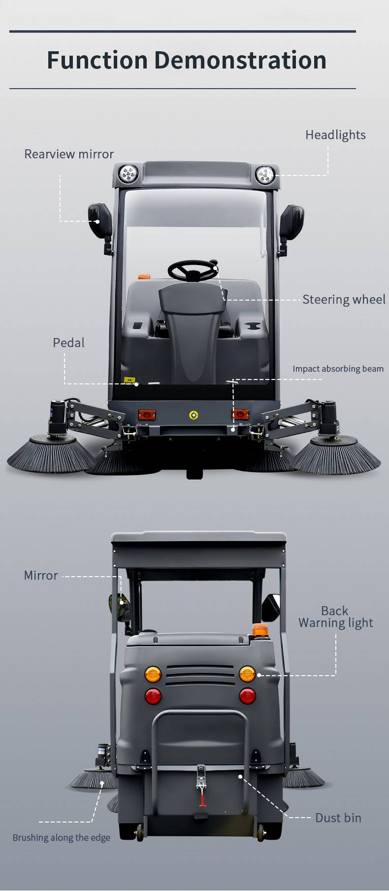An Electric Riding-type Self-propelled High-efficiency Sweeping Machine with Long Battery Life 