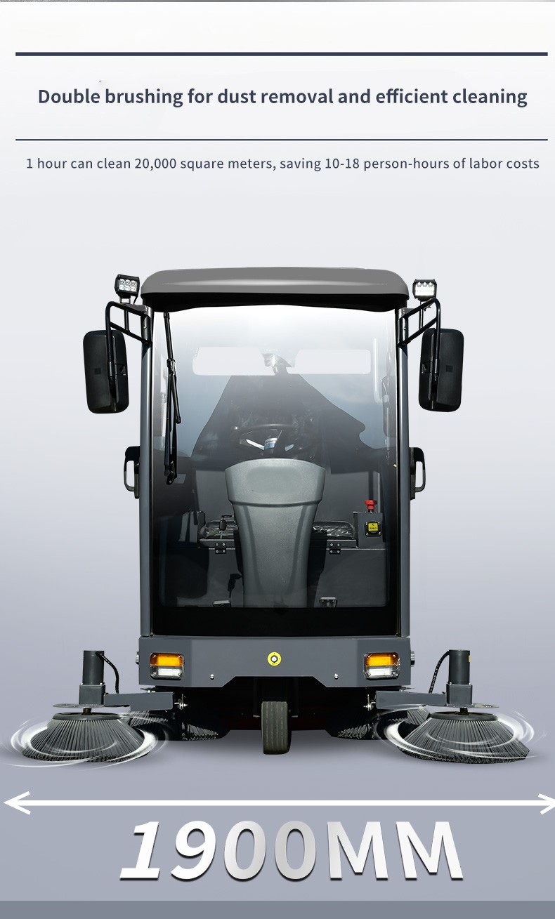 Electric Floor Sweeper GS19 Seat Driving Model Box Floor Washer Cleaning Machine for Road Washer