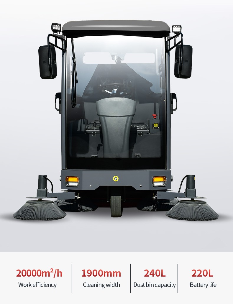 Electric Floor Sweeper GS19 Seat Driving Model Box Floor Washer Cleaning Machine for Road Washer