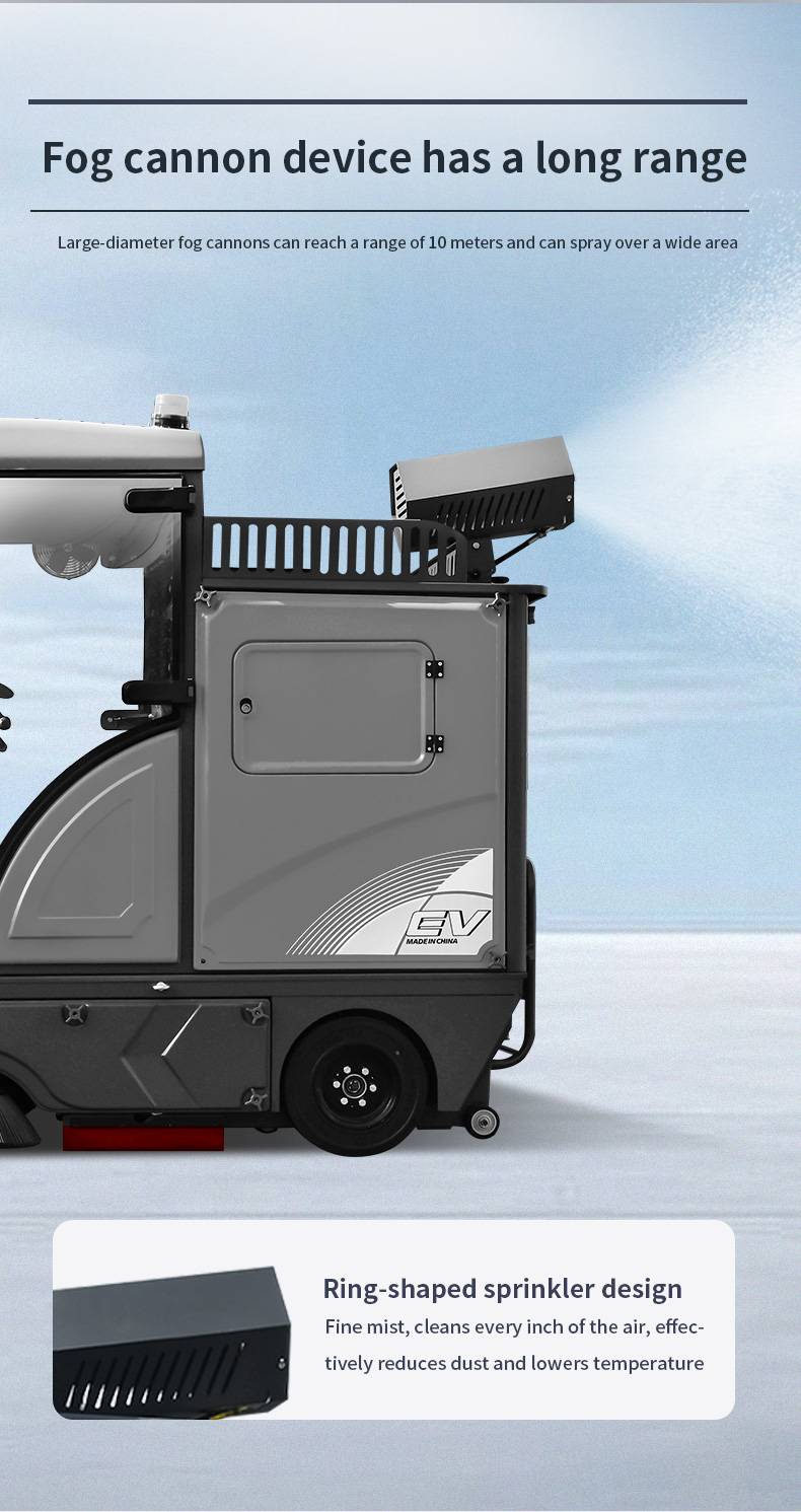 Professional Floor Scrubber 48V Battery Powered Ride-on Floor Sweeper Road Street Sweepers