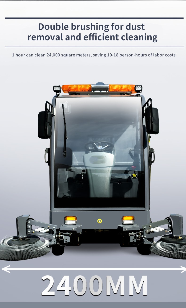 Ride-on Sweeper Vacuum Sweeping Integrated Pre-spraying Dust Suppression System Street Cleaning