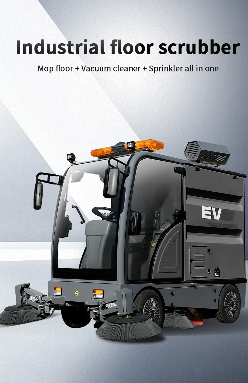 Ride-on Sweeper Vacuum Sweeping Integrated Pre-spraying Dust Suppression System Street Cleaning