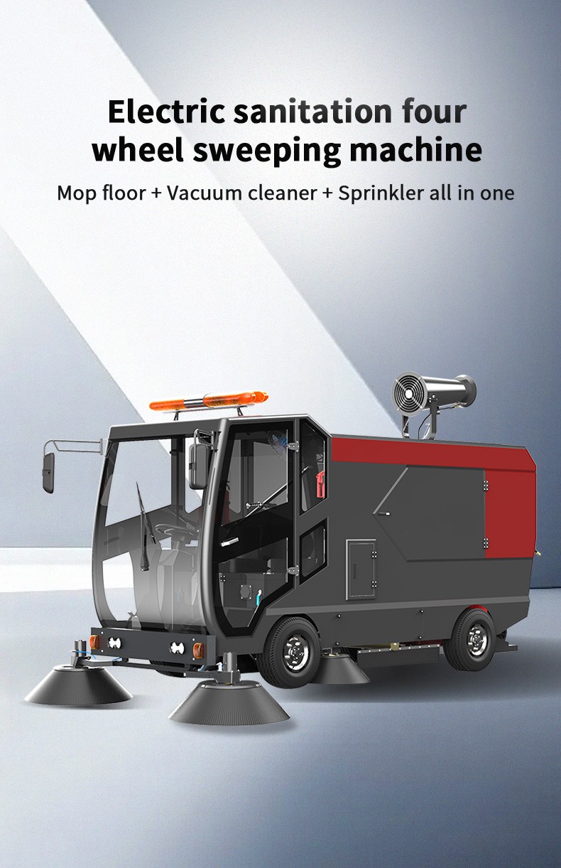  Industrial Ride-on Manual Sweeper Spraying Factory Workshop Park Road Garbage Cleaning Vehicle 