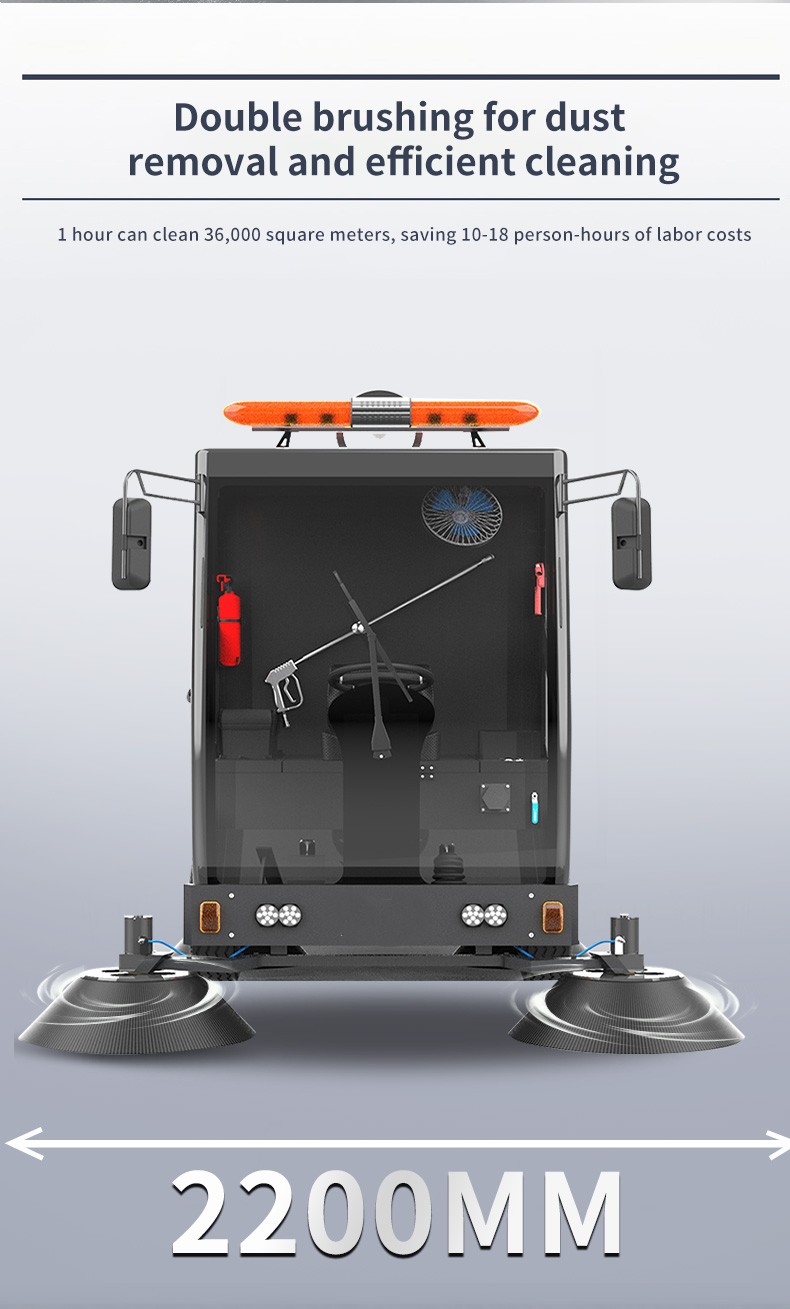  Industrial Ride-on Manual Sweeper Spraying Factory Workshop Park Road Garbage Cleaning Vehicle 