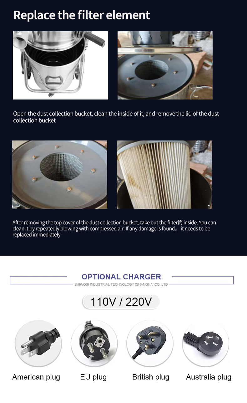 751F -7500W Industrial Vacuum Cleaner Large Factory Workshop Dust Removal Equipment 100L 380V