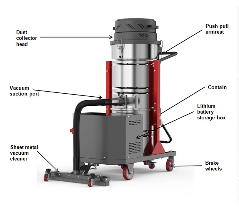 1800W 100L Industrial Vacuum Cleaner with Water Suction and Dust Collection Function